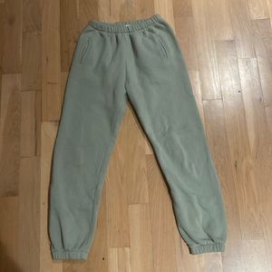 Light green cuffed sweatpants